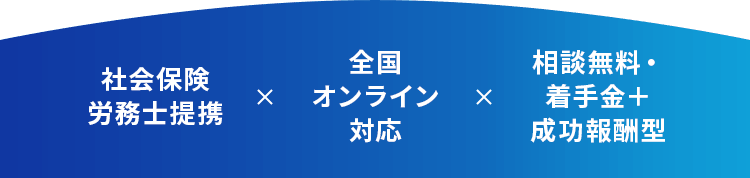 社会保険労務士提携 全国オンライン対応 相談無料・着手金＋成功報酬型